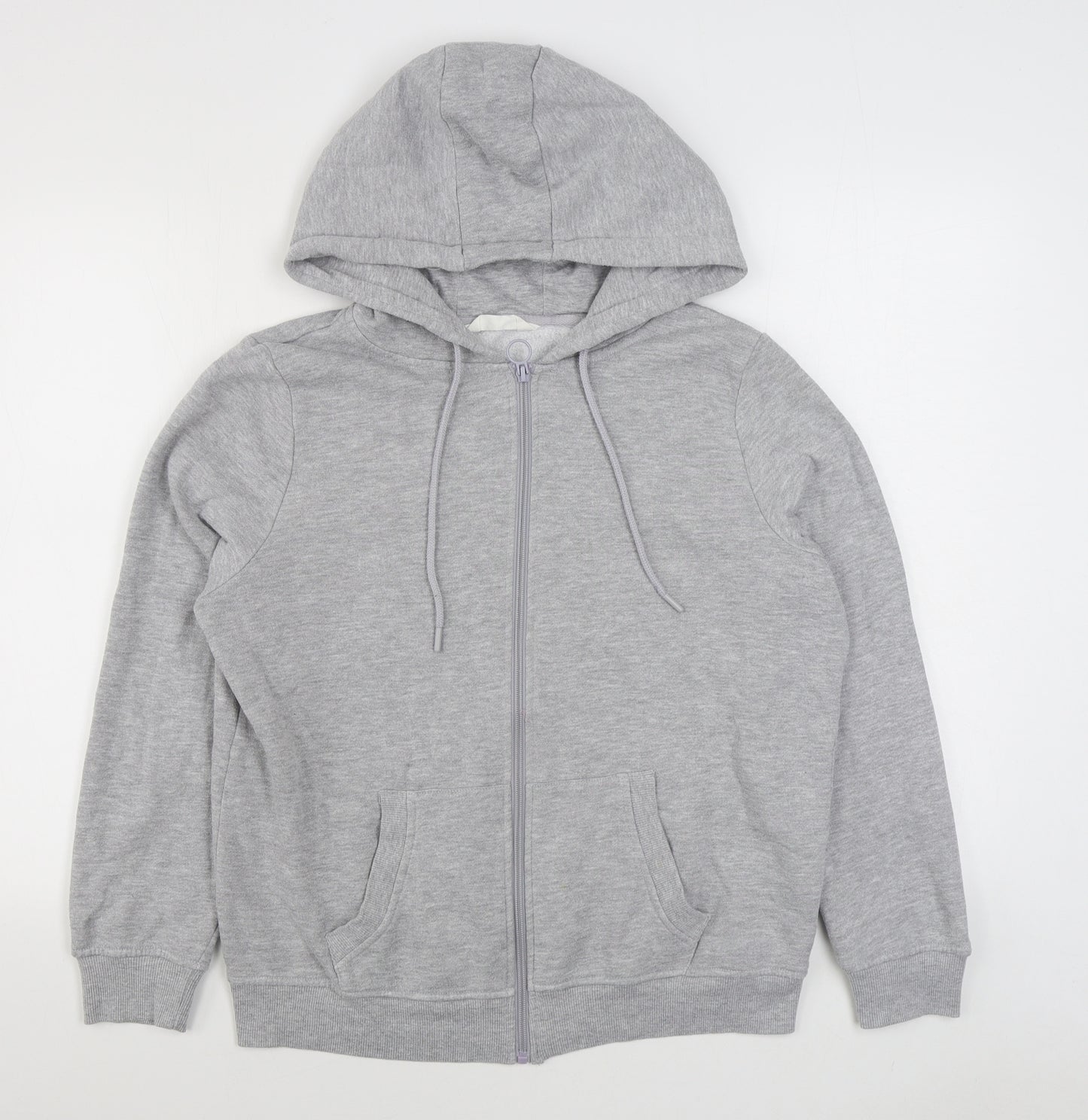 Primark Womens Grey  Cotton Full Zip Hoodie Size M  Pullover