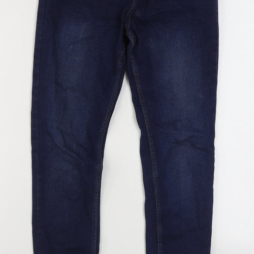 Denim & Co. Girls Blue  Cotton Skinny Jeans Size 13-14 Years  Regular Zip