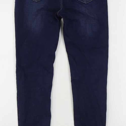 Denim & Co. Girls Blue  Cotton Skinny Jeans Size 13-14 Years  Regular Zip