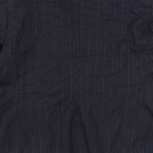AMARANTO Womens Blue Striped  Jacket Blazer Size 18  Button