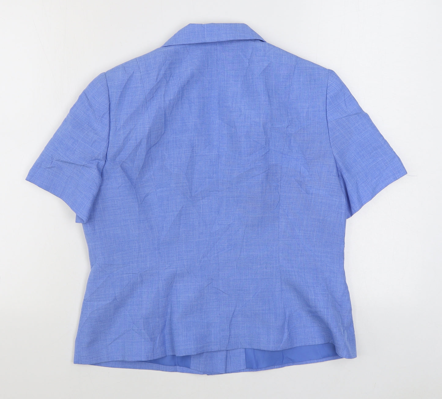 BHS Womens Blue  Polyester Basic Button-Up Size 14 Collared