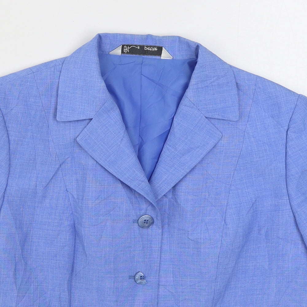BHS Womens Blue  Polyester Basic Button-Up Size 14 Collared