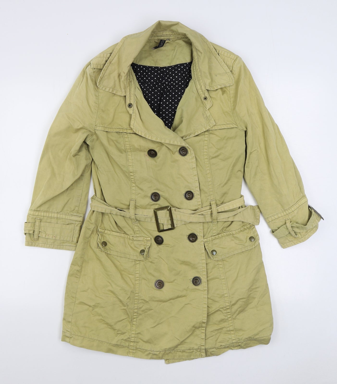 Topshop Womens Beige   Trench Coat Coat Size 10  Button