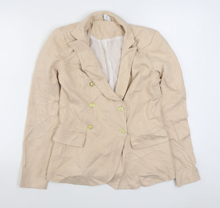 VERO MODA Womens Beige Jacket Blazer Size M Button