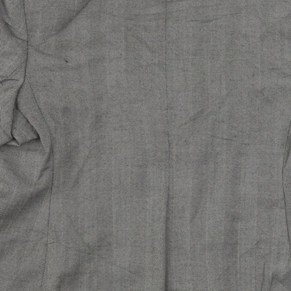 NEXT Womens Grey Herringbone Wool Jacket Blazer Size 18