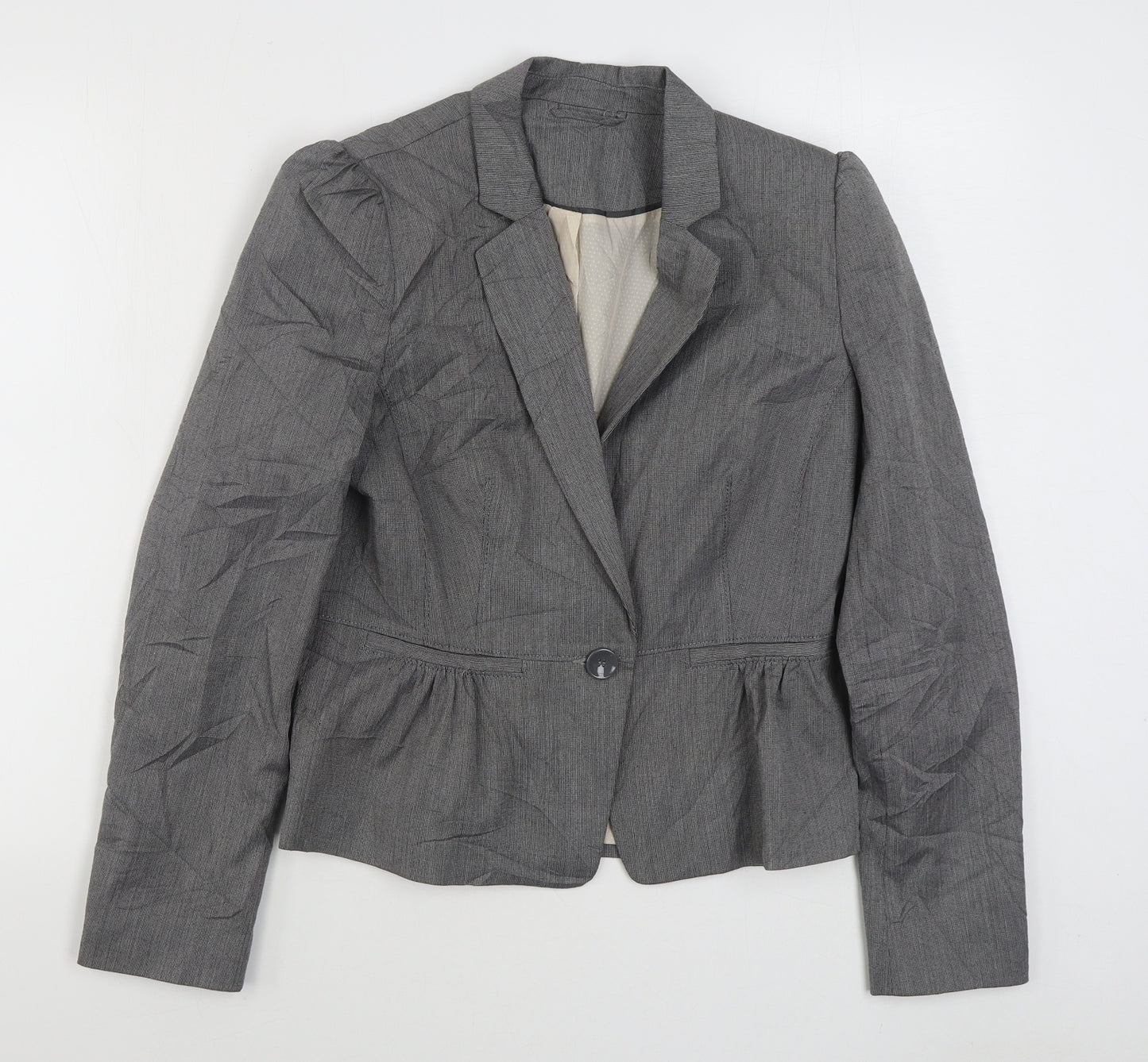 New Look Womens Grey   Jacket Blazer Size 12  Button