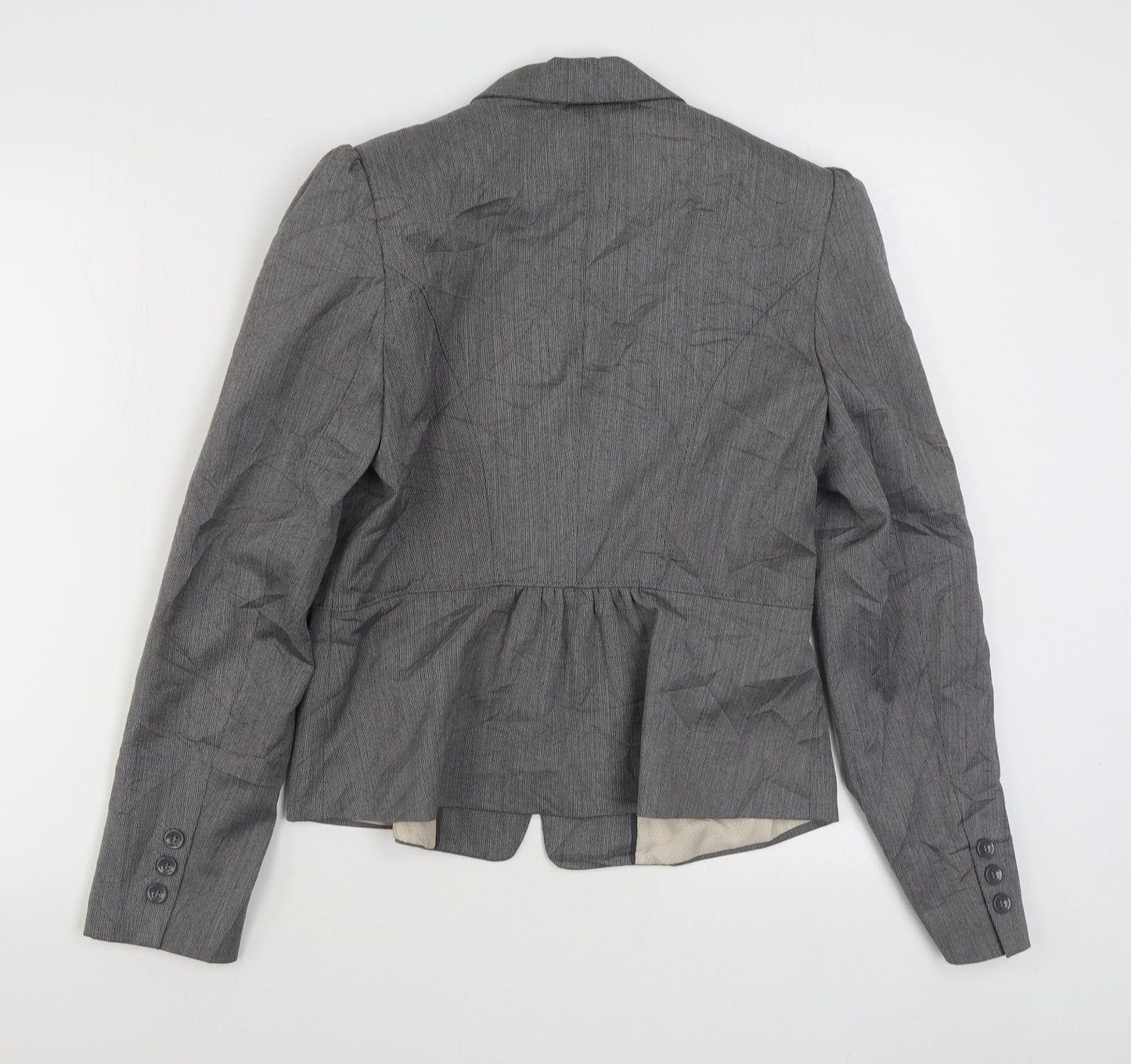 New Look Womens Grey   Jacket Blazer Size 12  Button