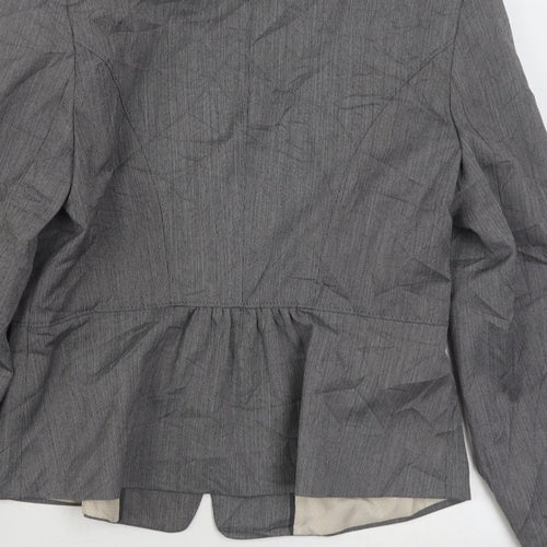 New Look Womens Grey   Jacket Blazer Size 12  Button