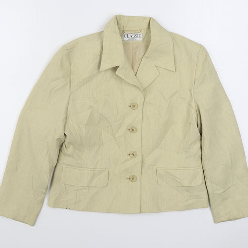 Classic Womens Beige   Jacket Blazer Size 12  Button