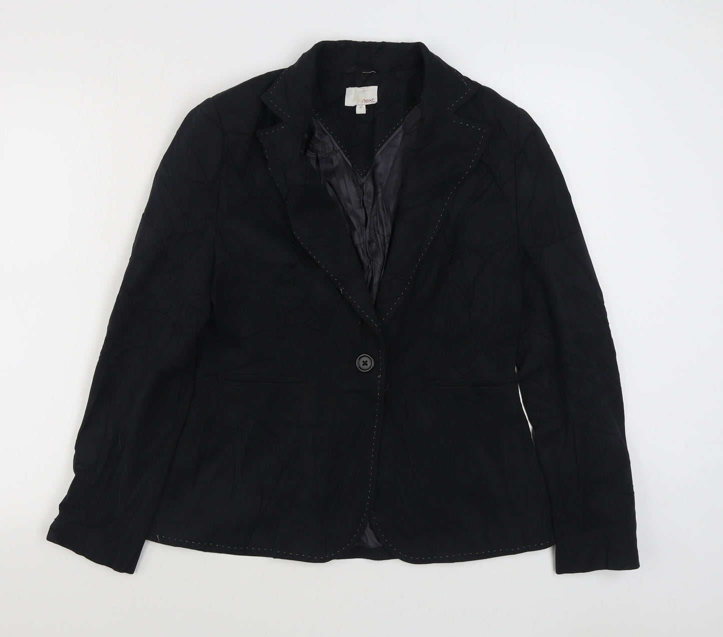 NEXT Womens Black   Jacket Blazer Size 12  Button