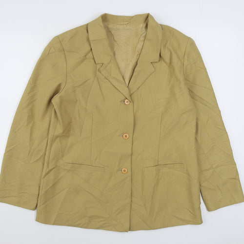 Damat Womens Yellow   Kimono Blazer Size 16  Button