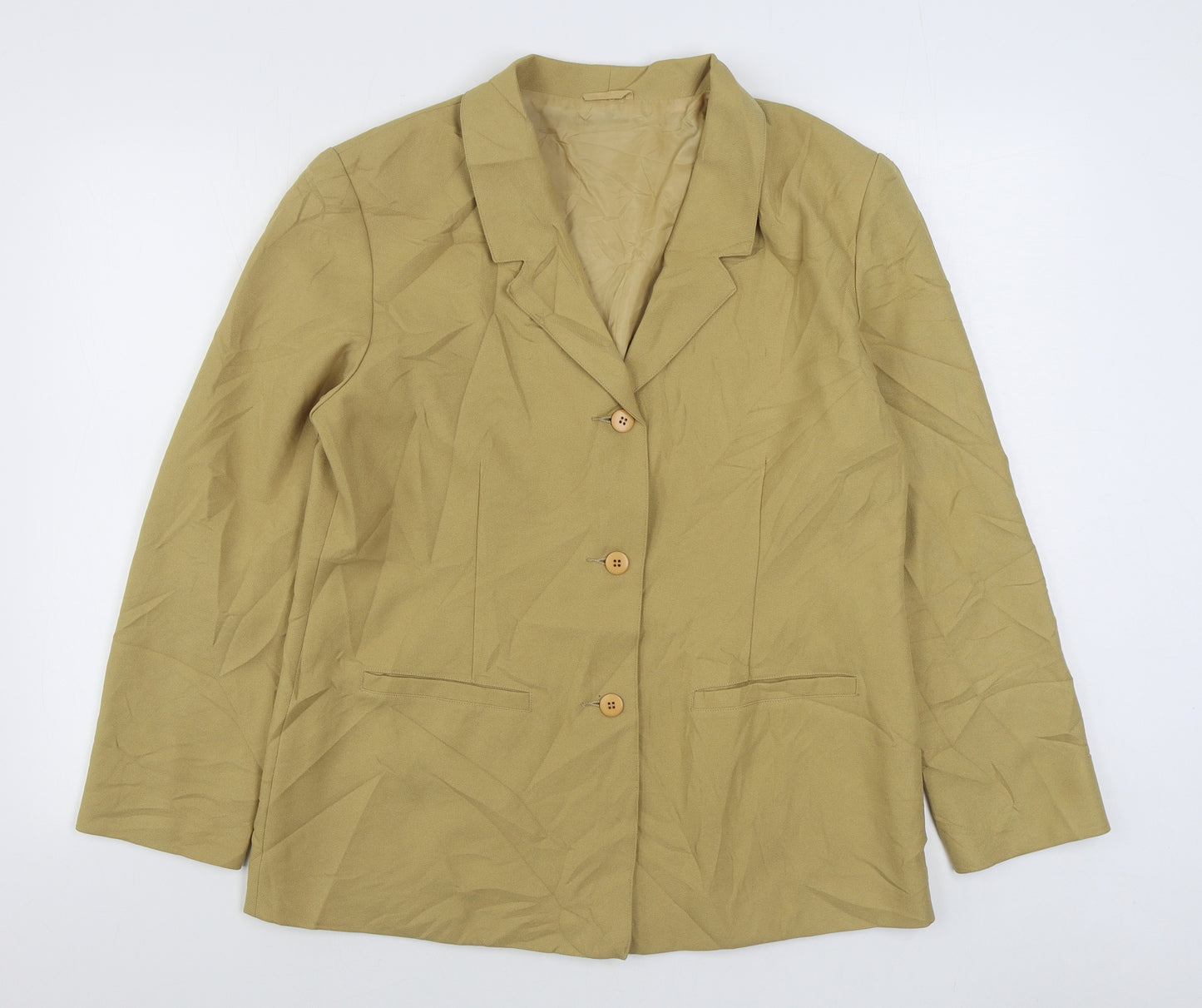 Damat Womens Yellow   Kimono Blazer Size 16  Button