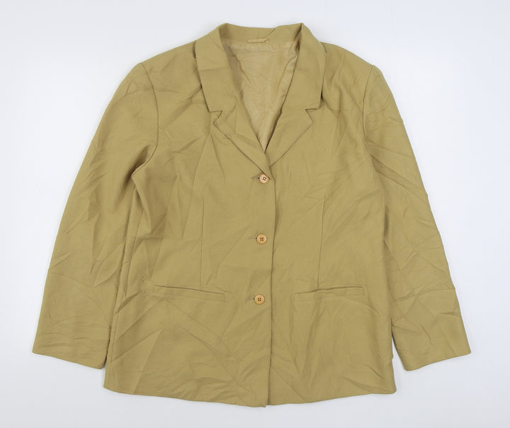Damat Womens Yellow   Kimono Blazer Size 16  Button