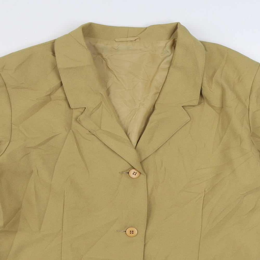 Damat Womens Yellow   Kimono Blazer Size 16  Button