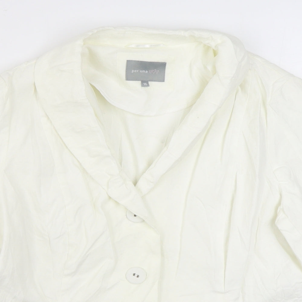 Per Una Womens White   Jacket Blazer Size 16  Button