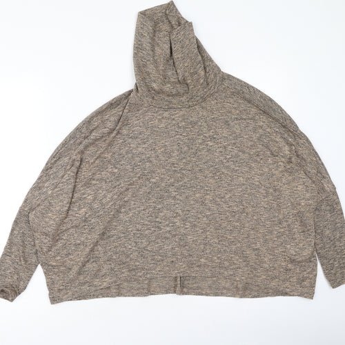 New Look Womens Brown High Neck  Polyester Pullover Jumper Size 8