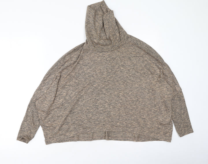 New Look Womens Brown High Neck  Polyester Pullover Jumper Size 8