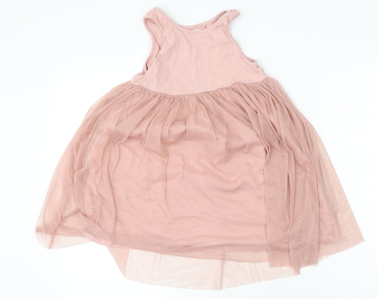 NEXT Girls Pink  Polyester Fit & Flare  Size 6 Years  Round Neck