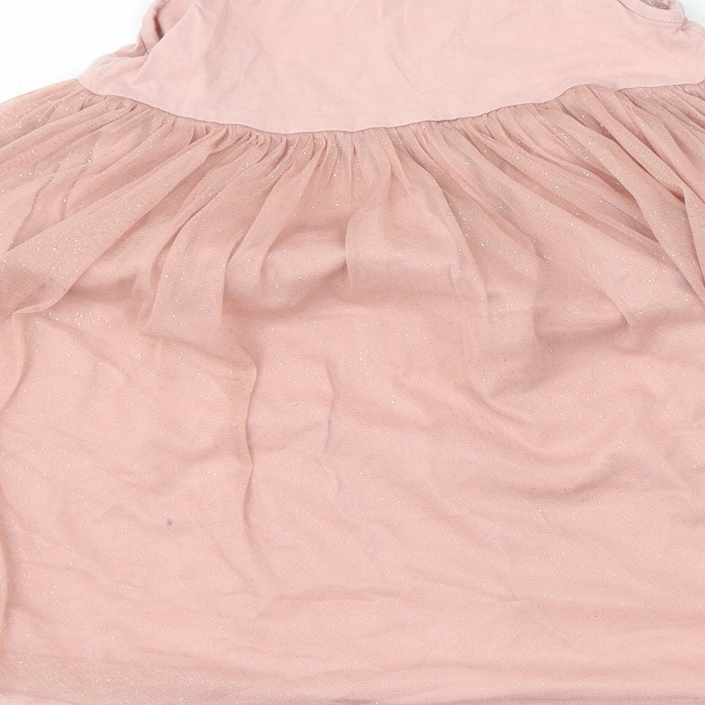 NEXT Girls Pink  Polyester Fit & Flare  Size 6 Years  Round Neck