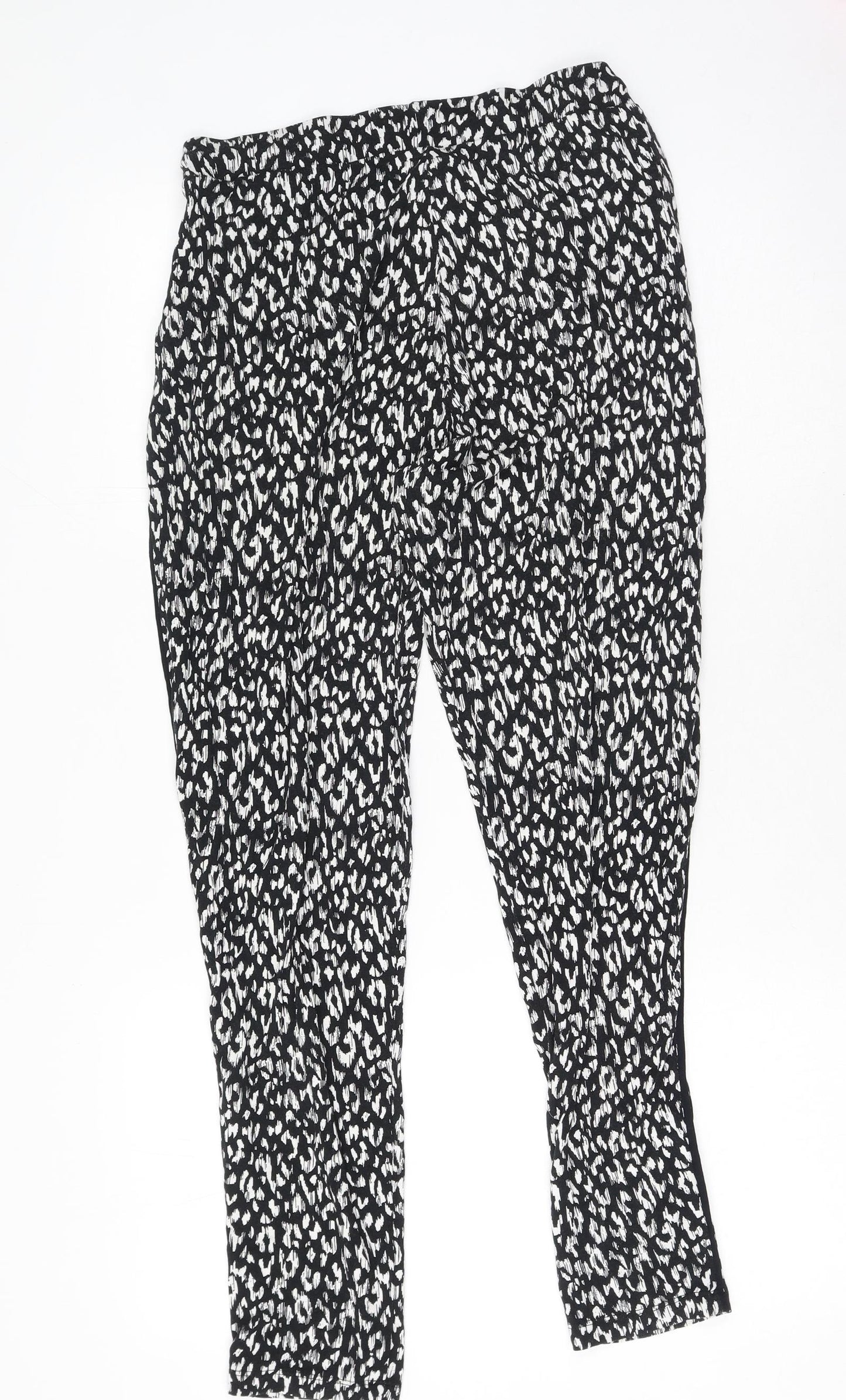 F&F Womens Black  Viscose Jogger Trousers Size 12 L25 in Regular