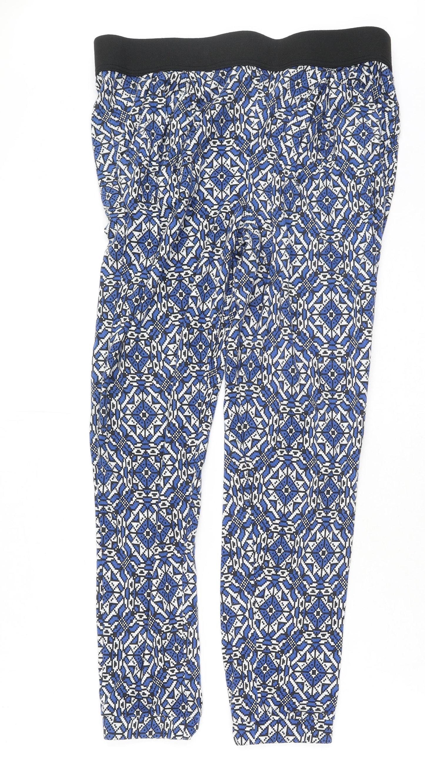 Topshop Womens Blue  Polyester Jogger Trousers Size 10 L25 in Regular