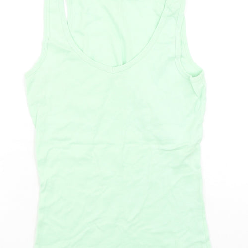 Dorothy Perkins Womens Green  Cotton Camisole Tank Size 12 Round Neck