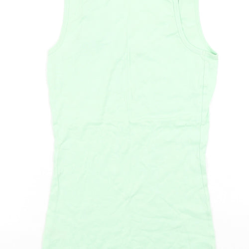 Dorothy Perkins Womens Green  Cotton Camisole Tank Size 12 Round Neck