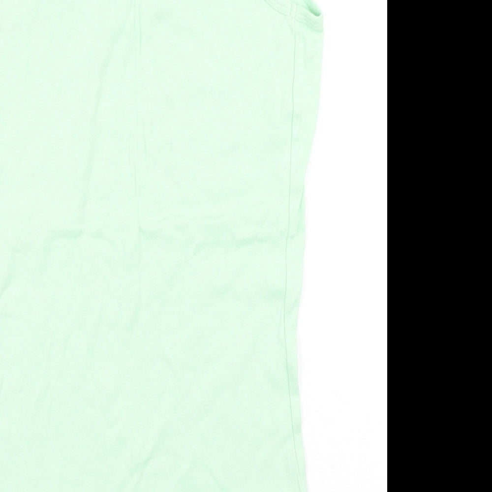 Dorothy Perkins Womens Green  Cotton Camisole Tank Size 12 Round Neck