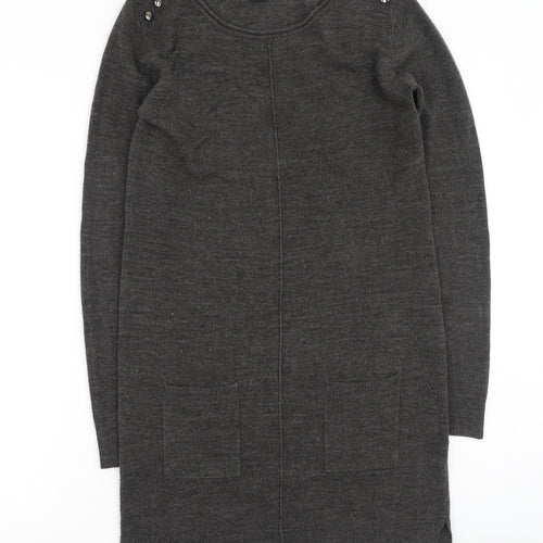 Primark  Womens Grey Round Neck  Acrylic Pullover Jumper Size 6
