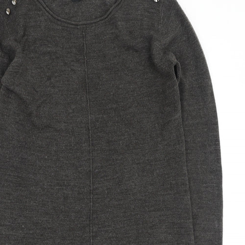 Primark  Womens Grey Round Neck  Acrylic Pullover Jumper Size 6