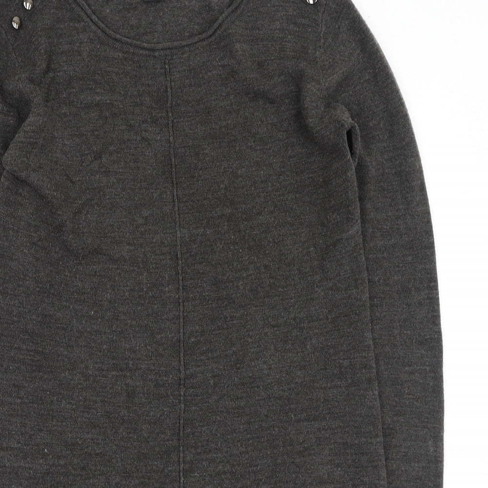 Primark  Womens Grey Round Neck  Acrylic Pullover Jumper Size 6