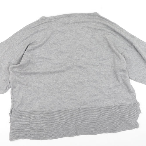 NEXT Womens Grey Round Neck  Cotton Pullover Jumper Size 16
