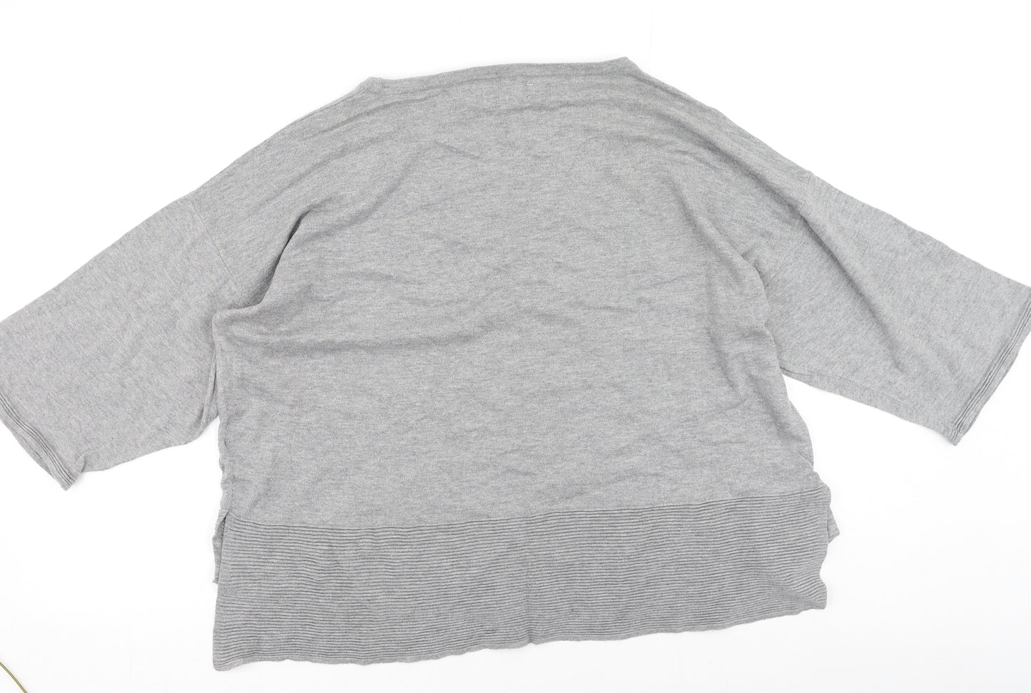NEXT Womens Grey Round Neck  Cotton Pullover Jumper Size 16