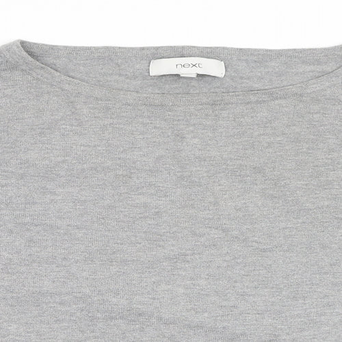 NEXT Womens Grey Round Neck  Cotton Pullover Jumper Size 16