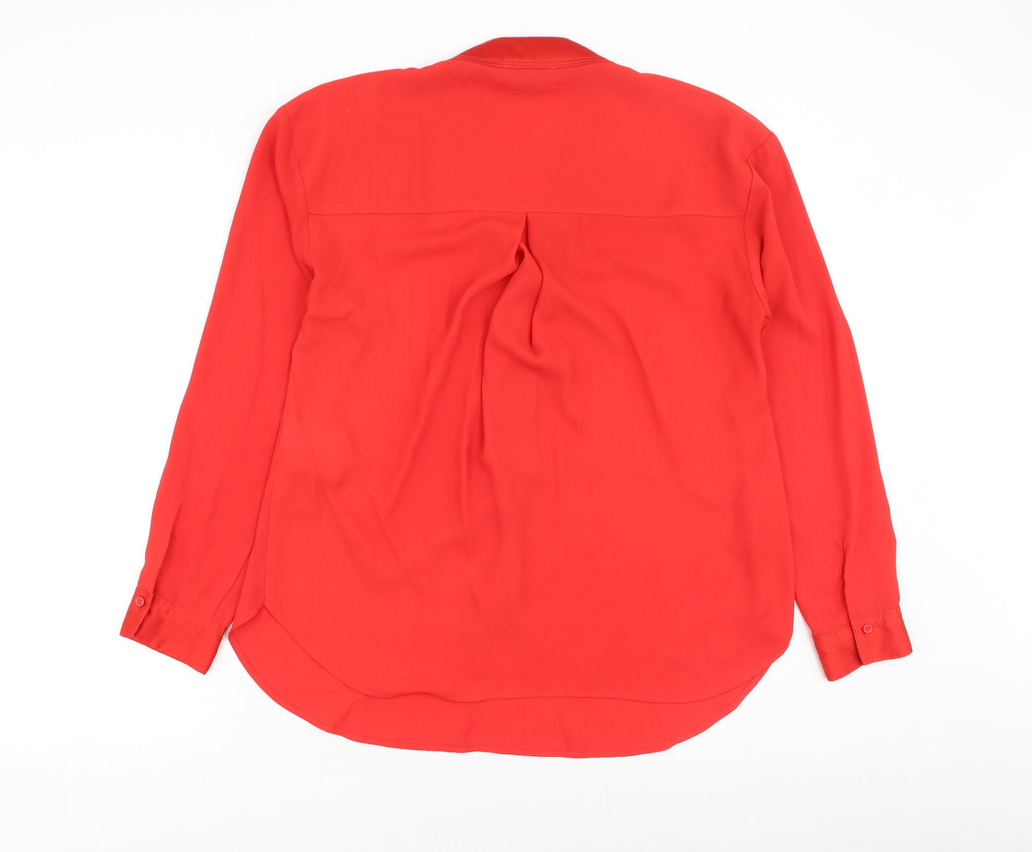 Warehouse Womens Red  Polyester Basic Blouse Size 10 V-Neck