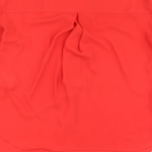 Warehouse Womens Red  Polyester Basic Blouse Size 10 V-Neck