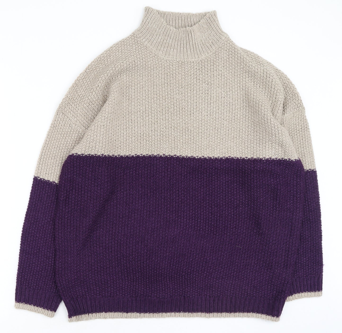 Pep & Co Womens Multicoloured High Neck  Acrylic Pullover Jumper Size XL