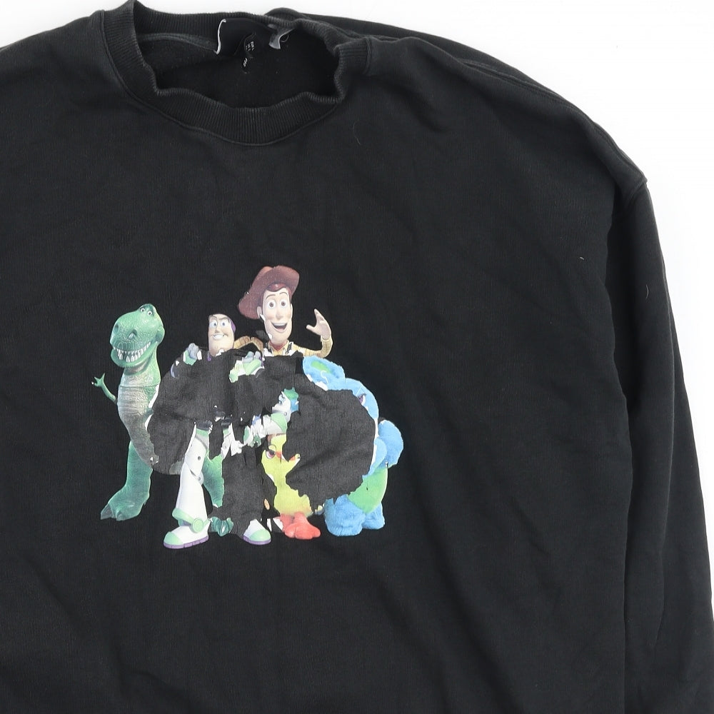 H&M Mens Black  Cotton Pullover Sweatshirt Size L   - Toy story