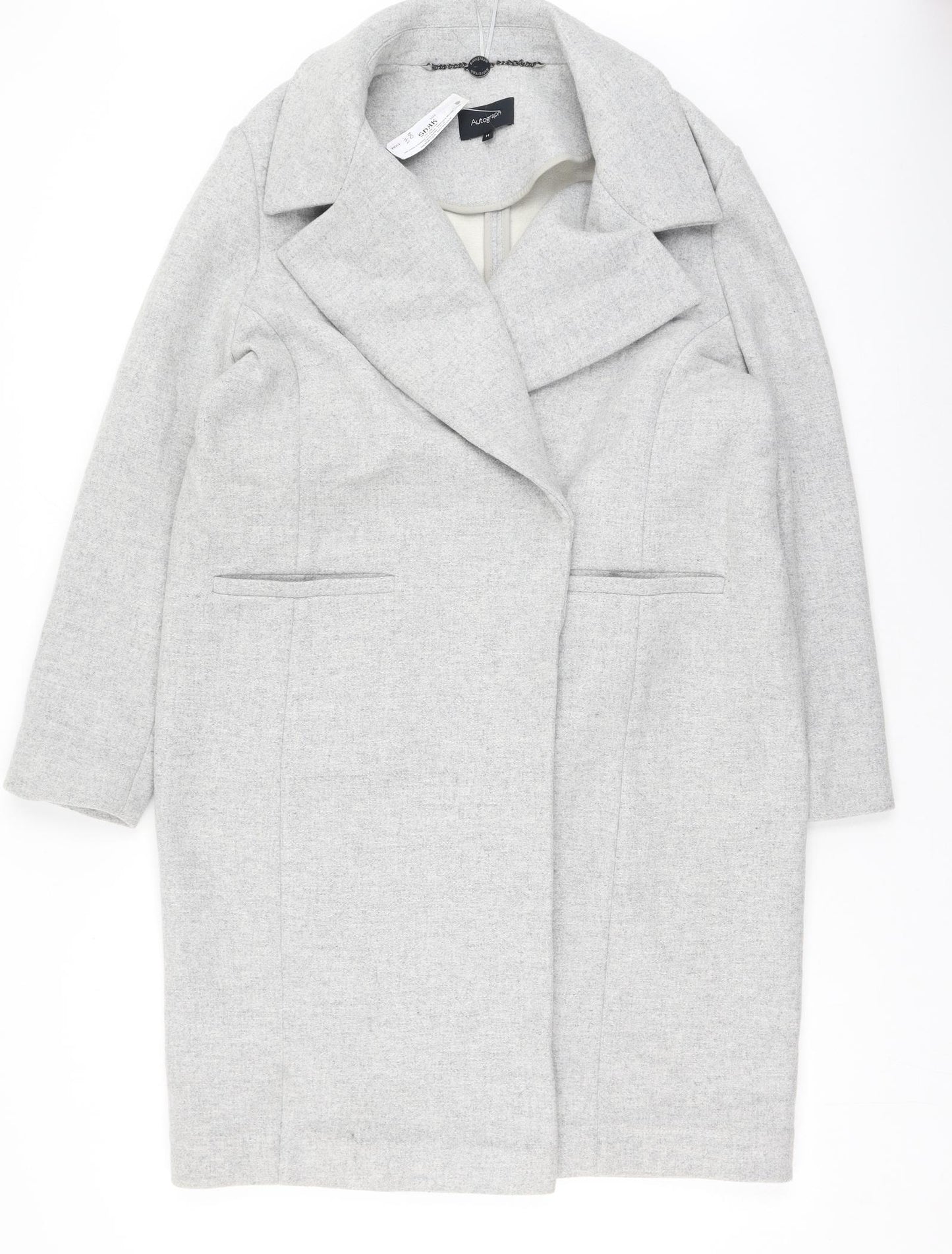 Marks and Spencer Womens Grey   Trench Coat Coat Size 14