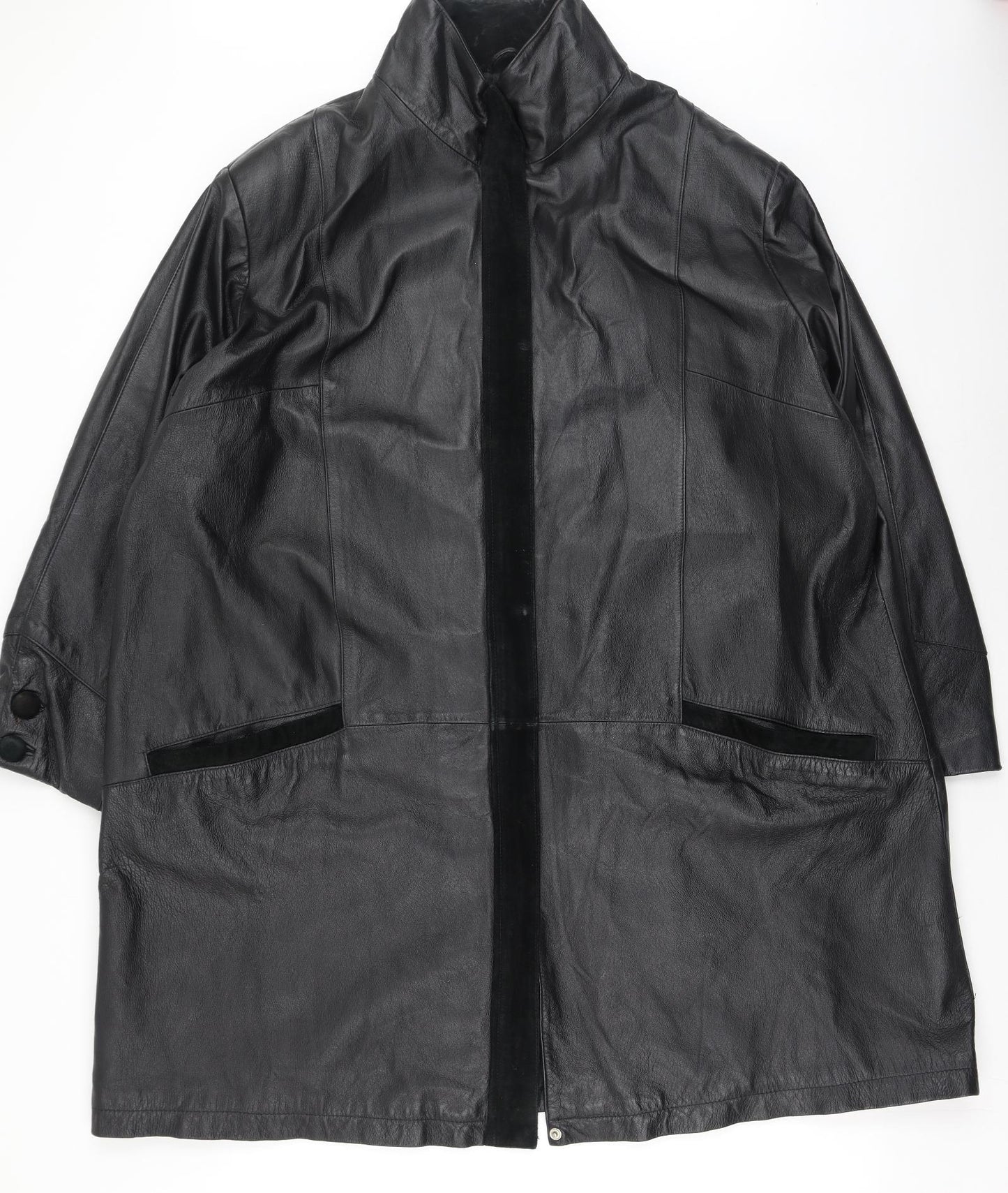 Milan Leather Womens Black   Bomber Jacket Coatigan Size 24