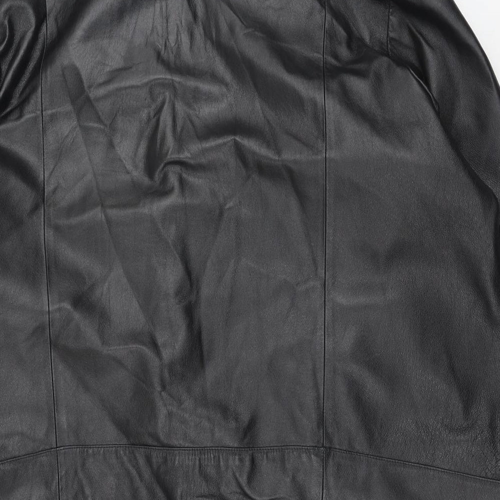 Milan Leather Womens Black   Bomber Jacket Coatigan Size 24