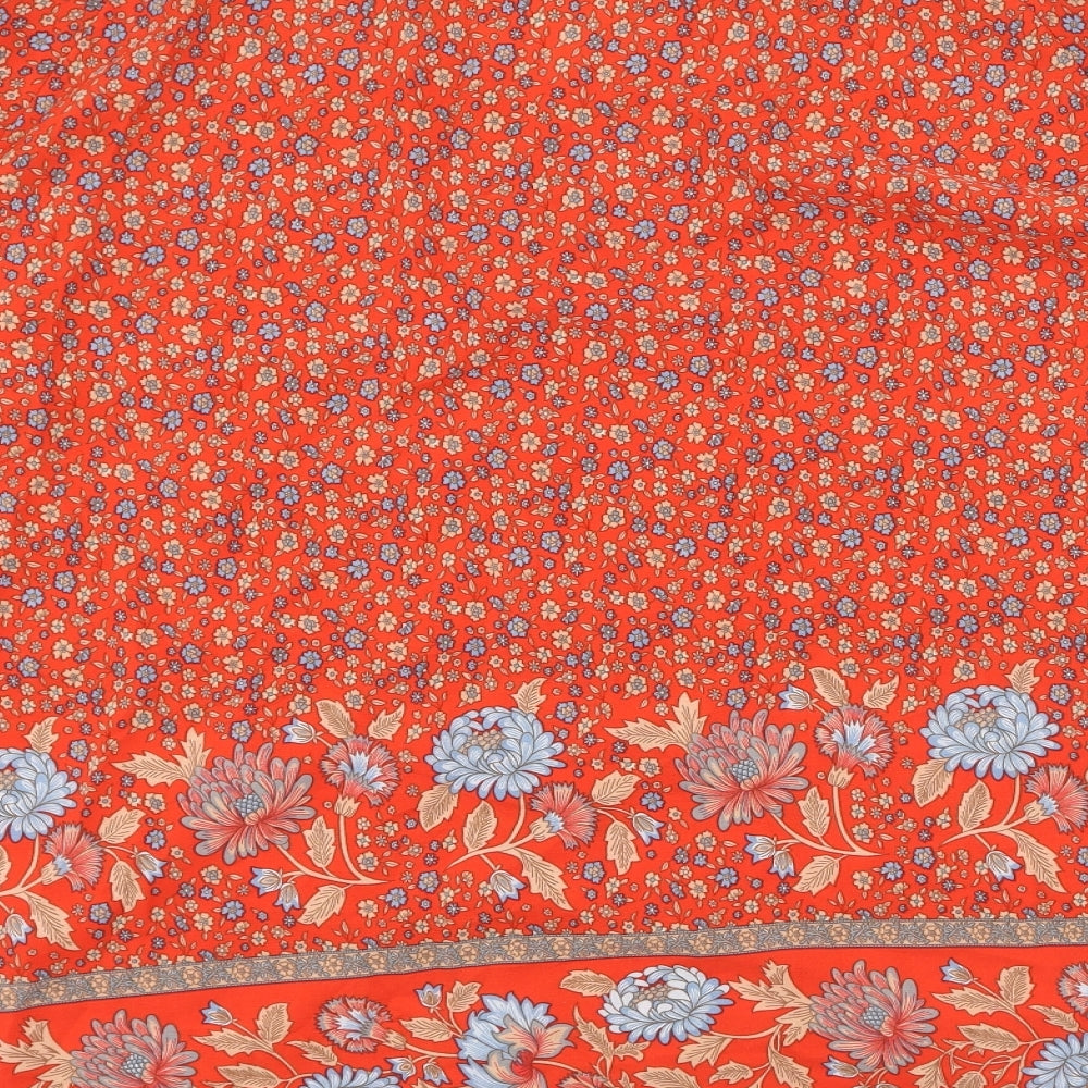 Zanzea Womens Multicoloured Floral Polyester Basic Blouse Size 4XL V-Neck