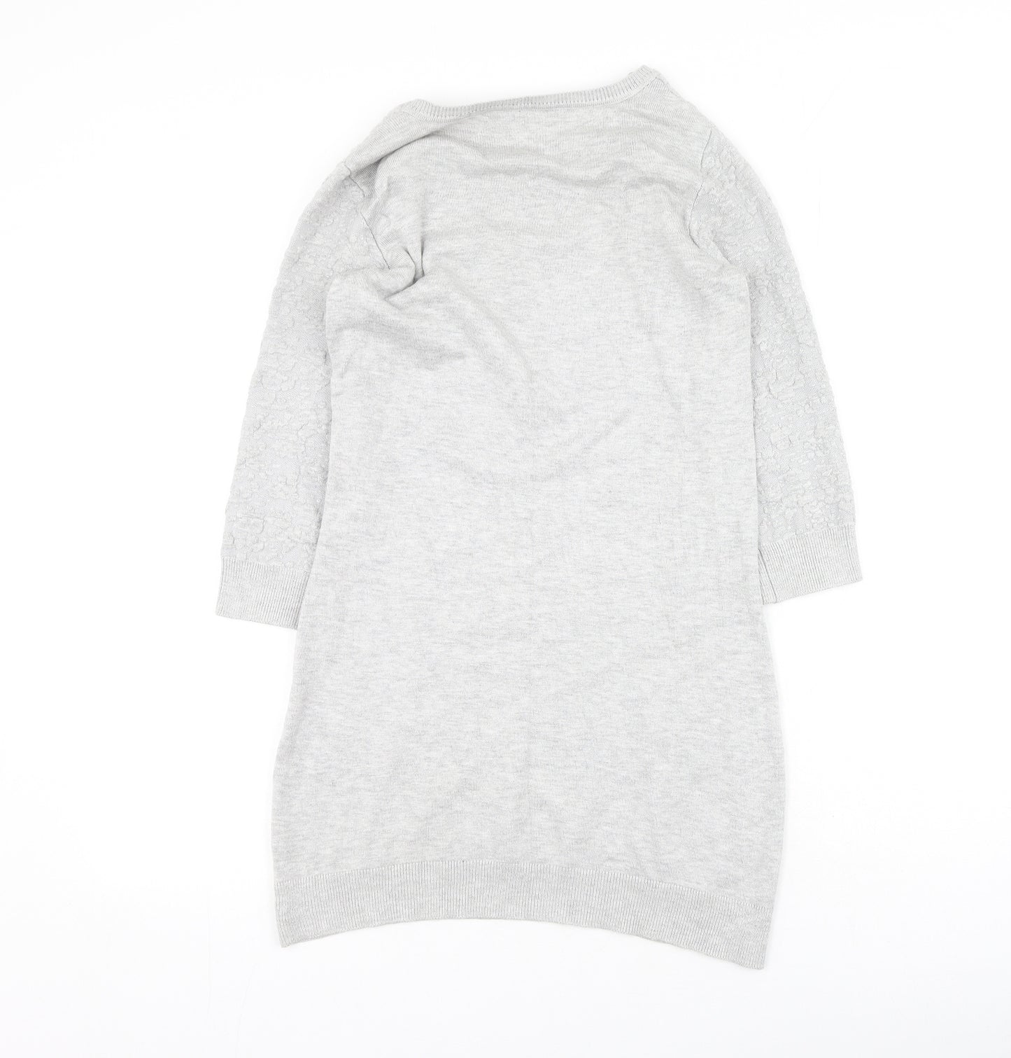 Dorothy Perkins Womens Grey Round Neck  Viscose Pullover Jumper Size 10