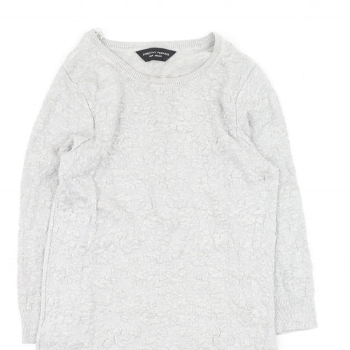 Dorothy Perkins Womens Grey Round Neck  Viscose Pullover Jumper Size 10
