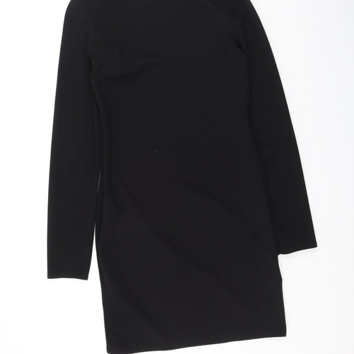 PRETTYLITTLETHING Womens Black  Polyester Bodycon  Size 10  Round Neck