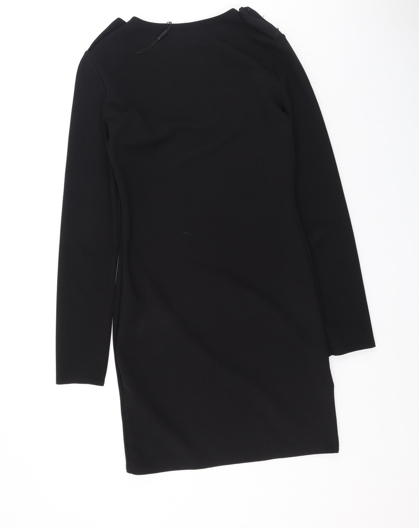 PRETTYLITTLETHING Womens Black  Polyester Bodycon  Size 10  Round Neck