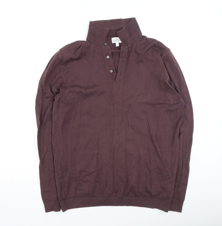 NEXT Mens Brown  Cotton  Button-Up Size M Collared