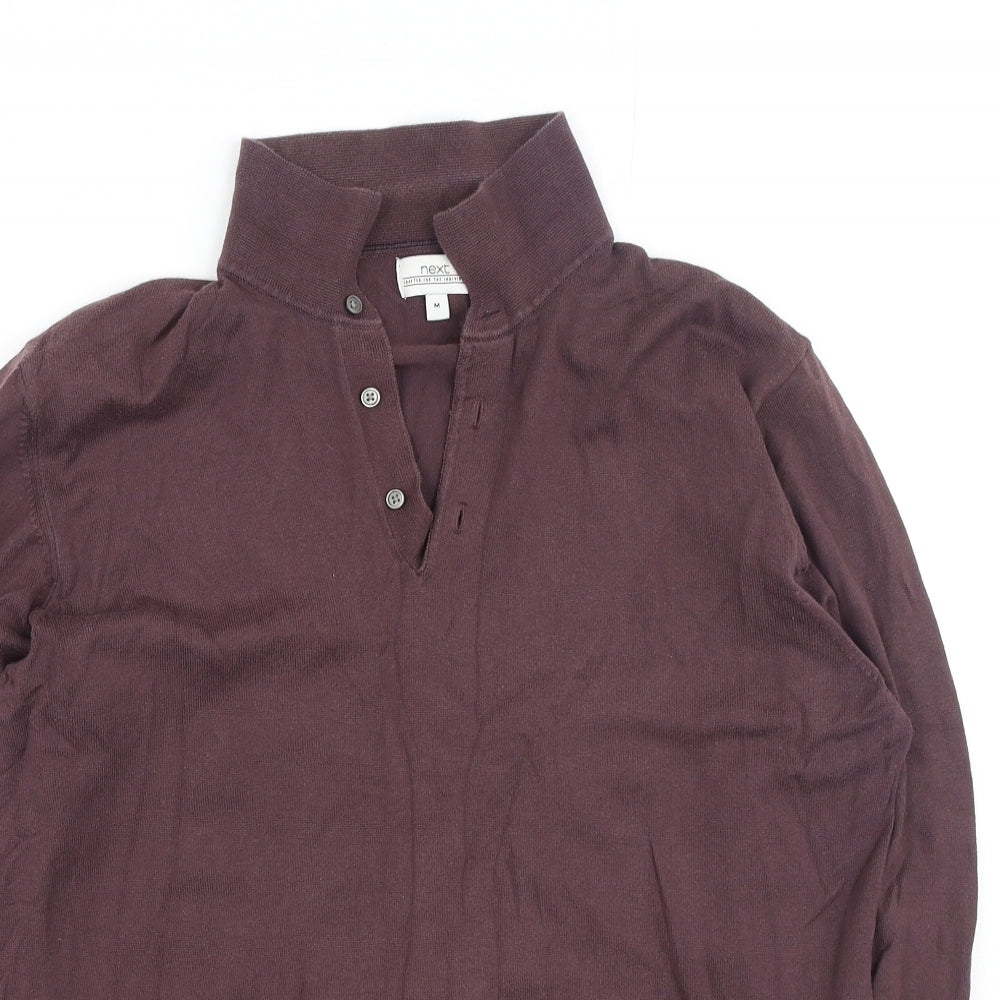 NEXT Mens Brown  Cotton  Button-Up Size M Collared