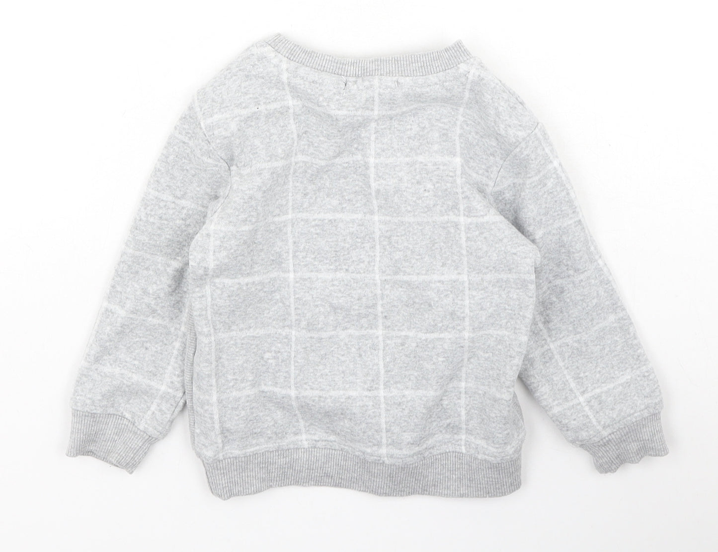 Primark  Boys Grey Plaid Cotton Pullover Jumper Size 12-18 Months
