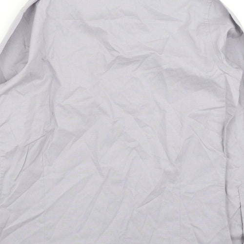 Premier Womens Grey  Cotton Basic Button-Up Size 10 Collared